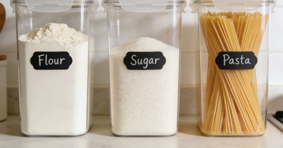 Clear Containers for Pantry Staples