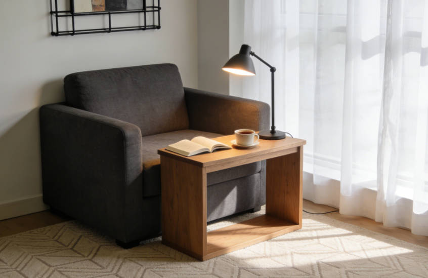  Consider lighting: Natural light is ideal, but add a reading lamp for evenings